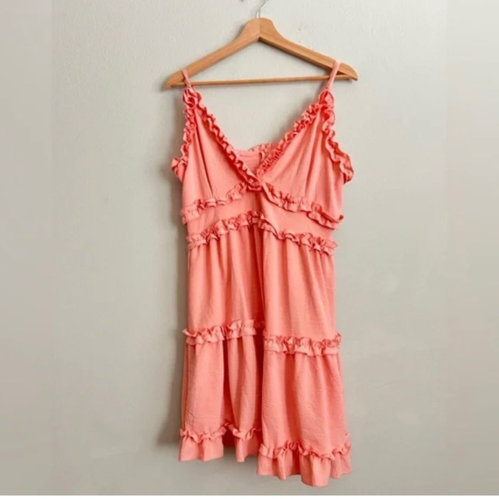 Ruffled Peach Summer Dress